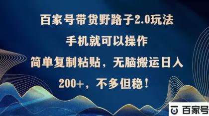 百家号带货野路子2.0玩法，手机就可以操作，简单复制粘贴，无脑搬运-颜夕资源网-第18张图片
