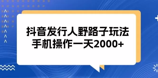 抖音发行人野路子玩法，手机操作一天2000+-颜夕资源网-第18张图片
