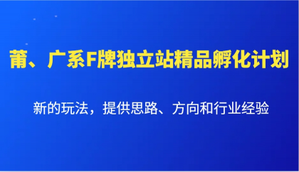 莆、广系F牌独立站精品孵化计划，新的玩法，提供思路、方向和行业经验-颜夕资源网-第18张图片