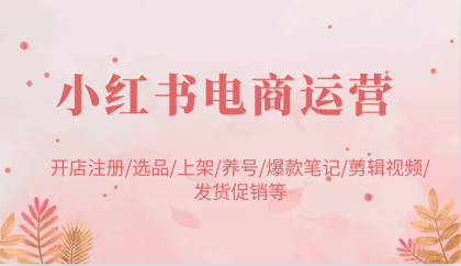 小红书电商经营：开实体店申请注册/选款/发布/起号/爆品手记/视频编辑/安排发货促销等-颜夕资源网-第18张图片