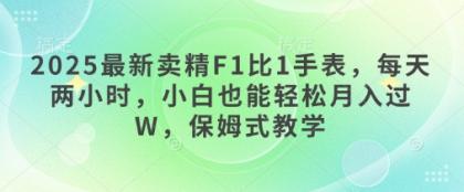 2025最新卖精F1比1手表，每天两小时，小白也能轻松月入过W，保姆式教学-颜夕资源网-第18张图片