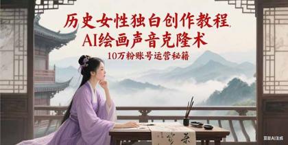 历史女性独白创作教程，AI绘画声音克隆术，10万粉账号运营秘籍-颜夕资源网-第18张图片