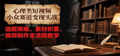 心理类短视频小众赛道变现实战，选题策略、素材积累、视频制作全流程教学-颜夕资源网-第18张图片