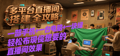 多平台直播间搭建全攻略，一部手机+一台电脑+一块绿布轻松实现你想要的直播间效果-颜夕资源网-第18张图片