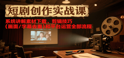 短剧创作实战课，系统讲解素材下载、剪辑技巧（画面/字幕去重）和平台运营全部流程-颜夕资源网-第18张图片
