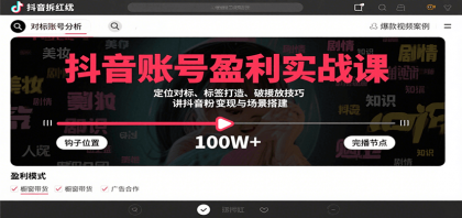 抖音账号盈利实战课，定位对标、标签打造、破播放技巧，讲涨粉变现与场景搭建-颜夕资源网-第18张图片