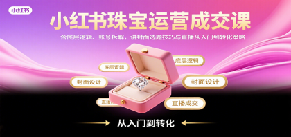 小红书珠宝运营成交课：含底层逻辑、账号拆解，讲封面选题技巧与直播从入门到转化策略-颜夕资源网-第18张图片