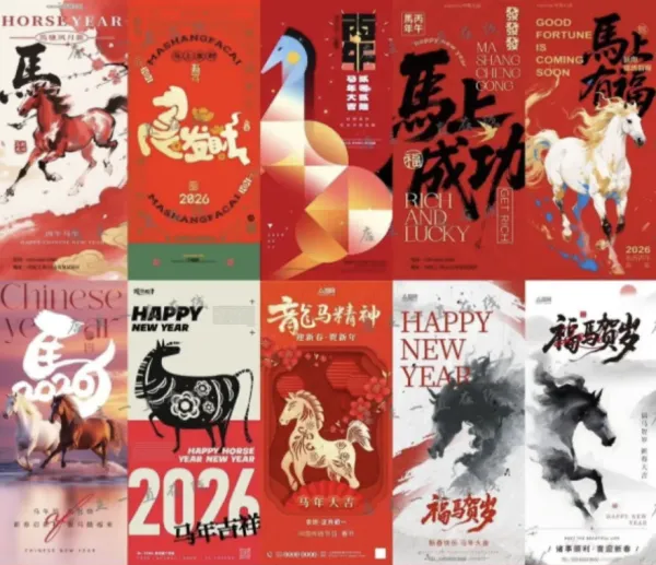 80款2026马年新年海报PSD素材-颜夕资源网-第18张图片