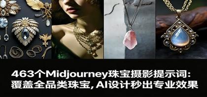 463个Midjourney珠宝摄影提示词：覆盖全品类珠宝，AI设计秒出专业效果-颜夕资源网-第18张图片
