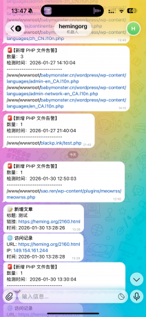 WP 网站监控信息推送到 Telegram 插件MeowBOT，文章，留言，登录-颜夕资源网-第19张图片