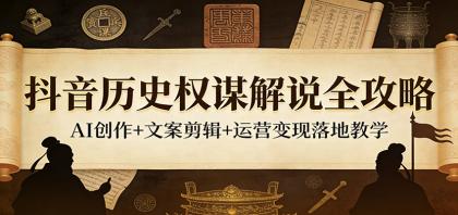 抖音历史权谋解说全攻略：AI创作+文案剪辑+运营变现落地教学-颜夕资源网-第18张图片
